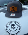Charcoal Leather Patch Snapback