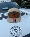 Khaki Leather Patch Snapback