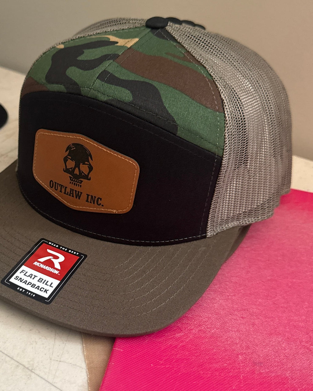 Woodland Camo Leather Patch Snapback
